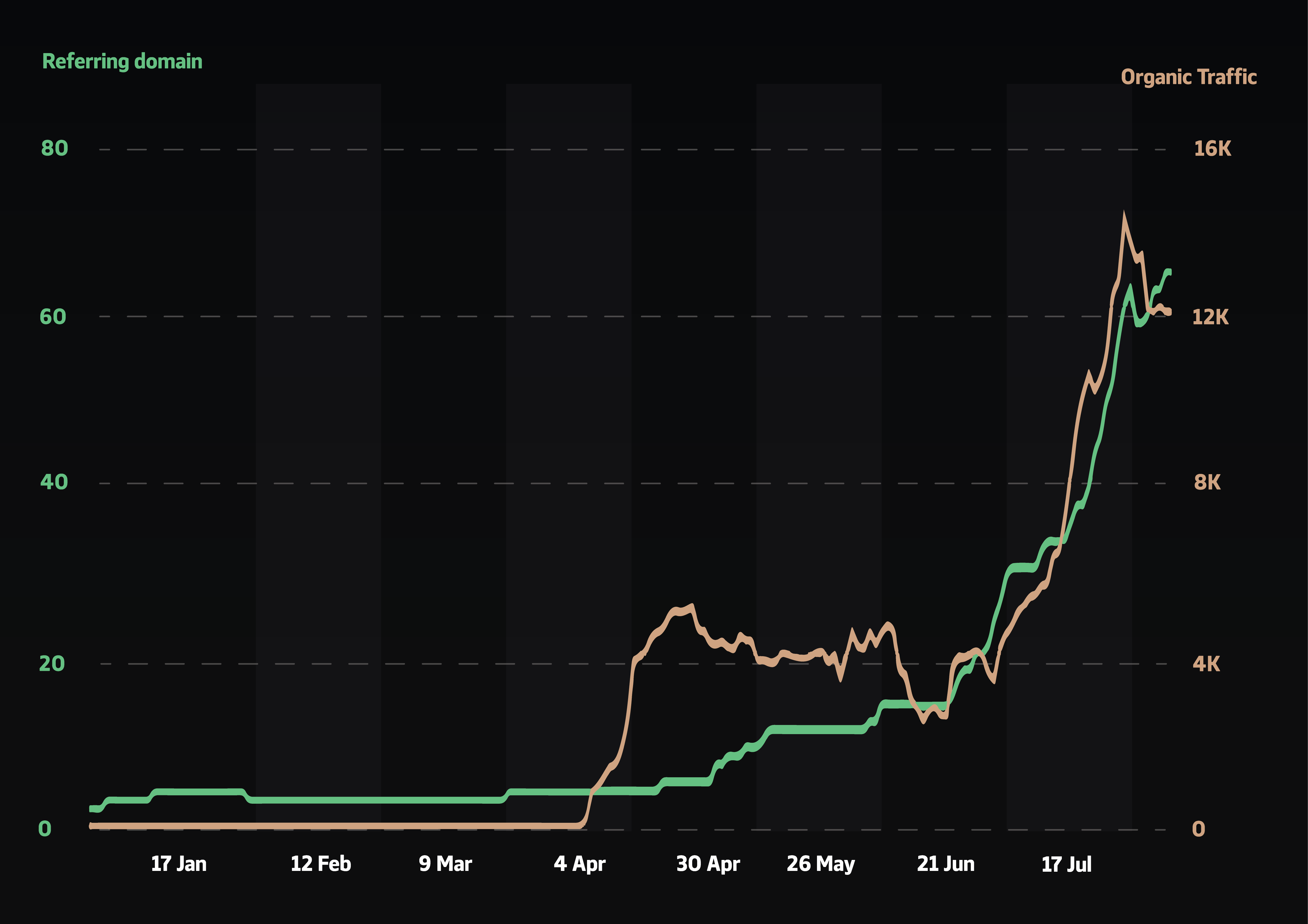 20k Organic Traffic for Crypto Casino in 6 Months | Natural Links
